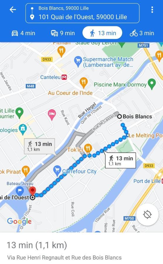 Bateau Peniche Lille - Euratechnologie Lägenhet Exteriör bild