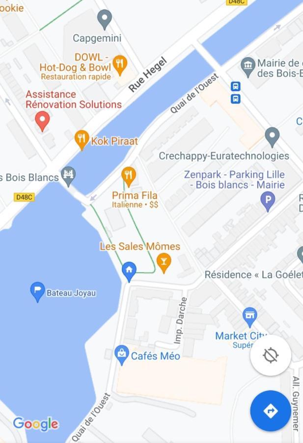 Bateau Peniche Lille - Euratechnologie Lägenhet Exteriör bild